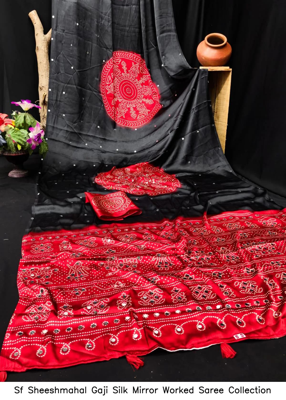 Sf Sheeshmahal Gaji Silk Mirror Worked Saree Collection - Image 6