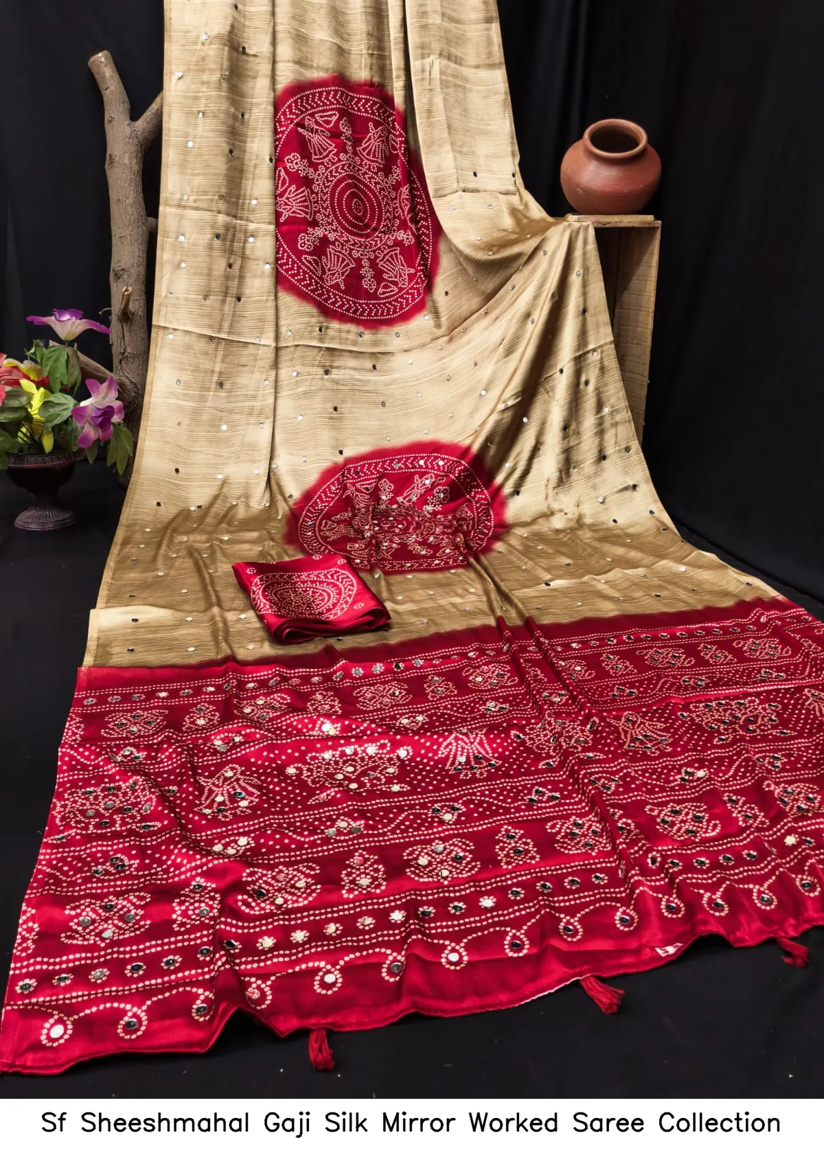Sf Sheeshmahal Gaji Silk Mirror Worked Saree Collection - Image 7
