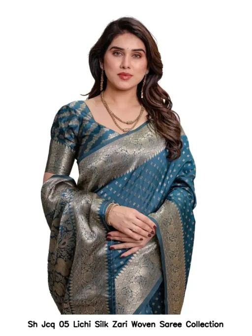 Sh Jcq 05 Lichi Silk Zari Woven Saree Collection