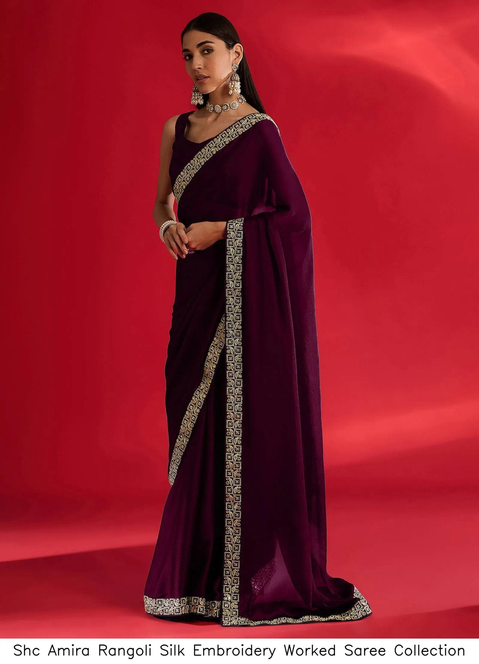 Shc Amira Rangoli Silk Embroidery Worked Saree Collection - Image 2