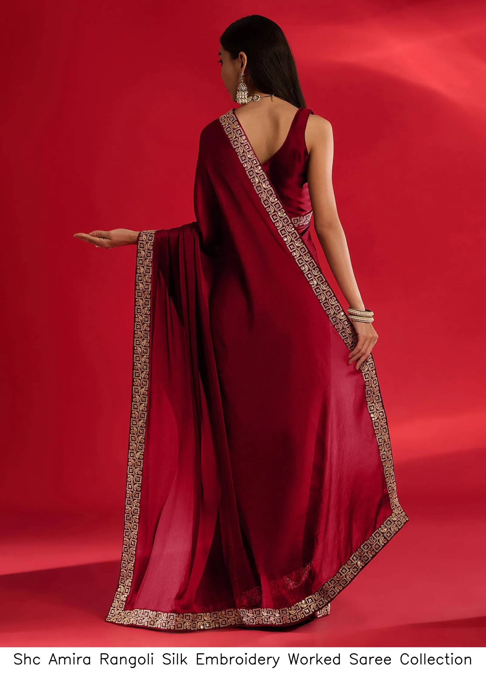 Shc Amira Rangoli Silk Embroidery Worked Saree Collection - Image 3