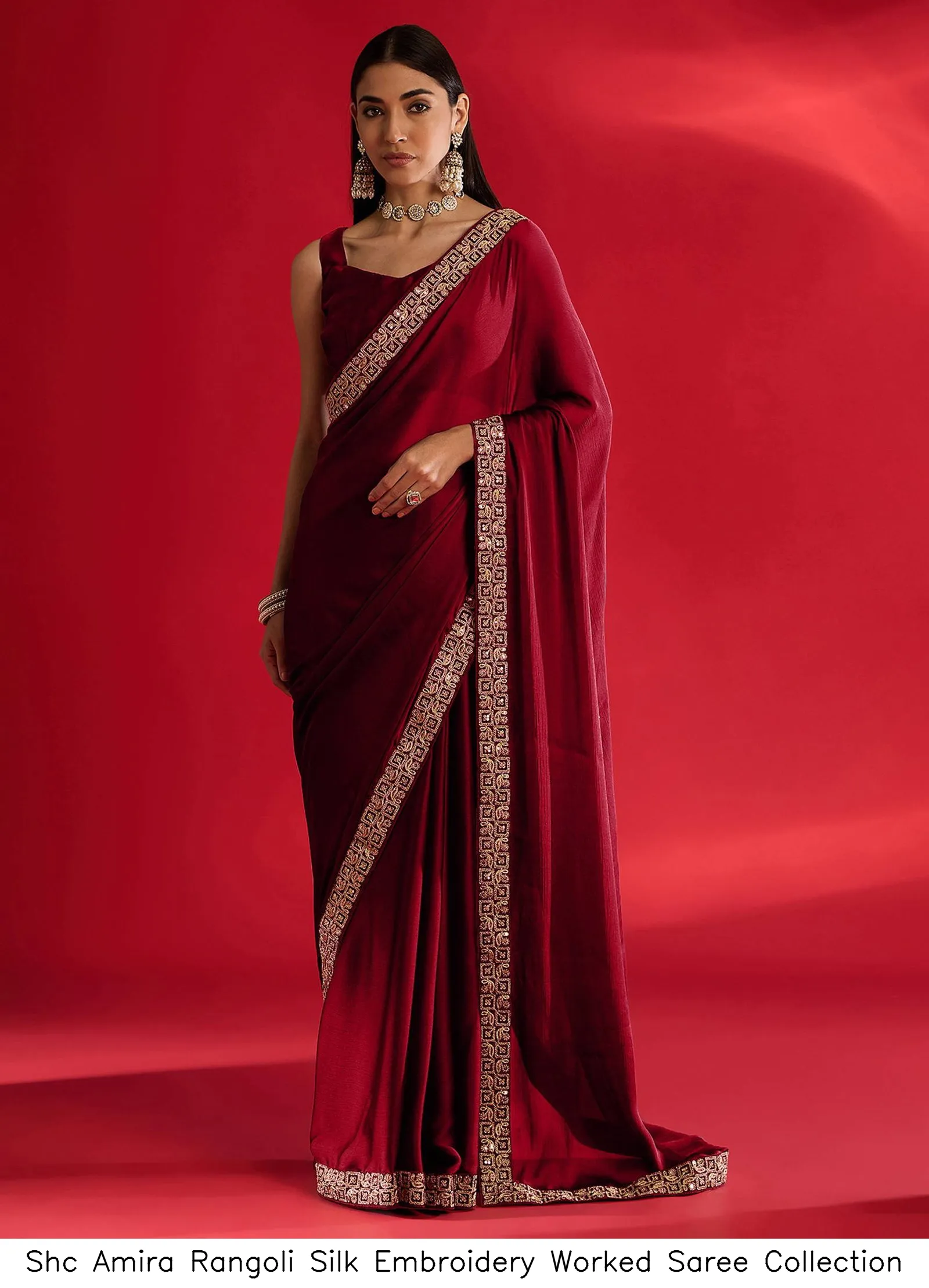 Shc Amira Rangoli Silk Embroidery Worked Saree Collection - Image 5