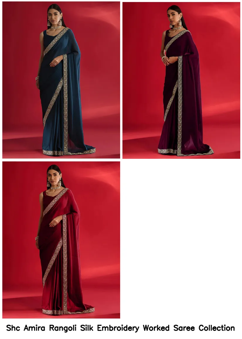Shc Amira Rangoli Silk Embroidery Worked Saree Collection - Image 6