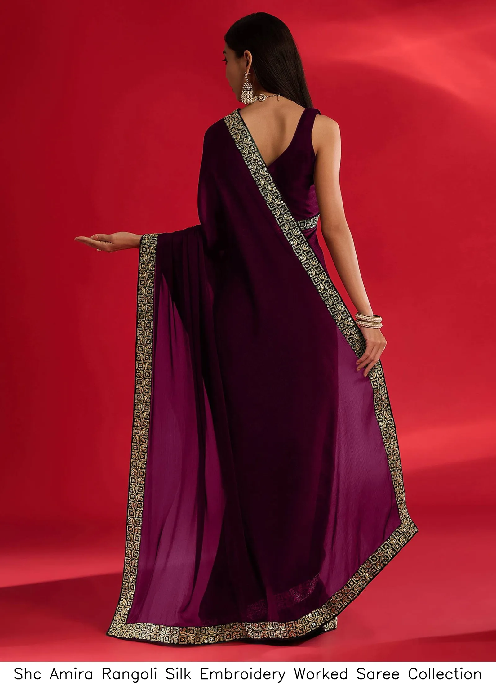 Shc Amira Rangoli Silk Embroidery Worked Saree Collection - Image 7
