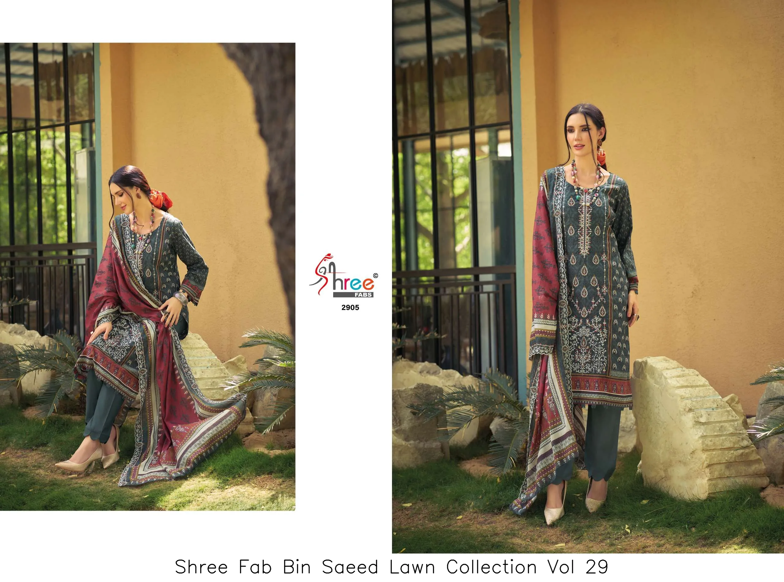 Shree Fab Bin Saeed Lawn Collection Vol 29 - Image 2