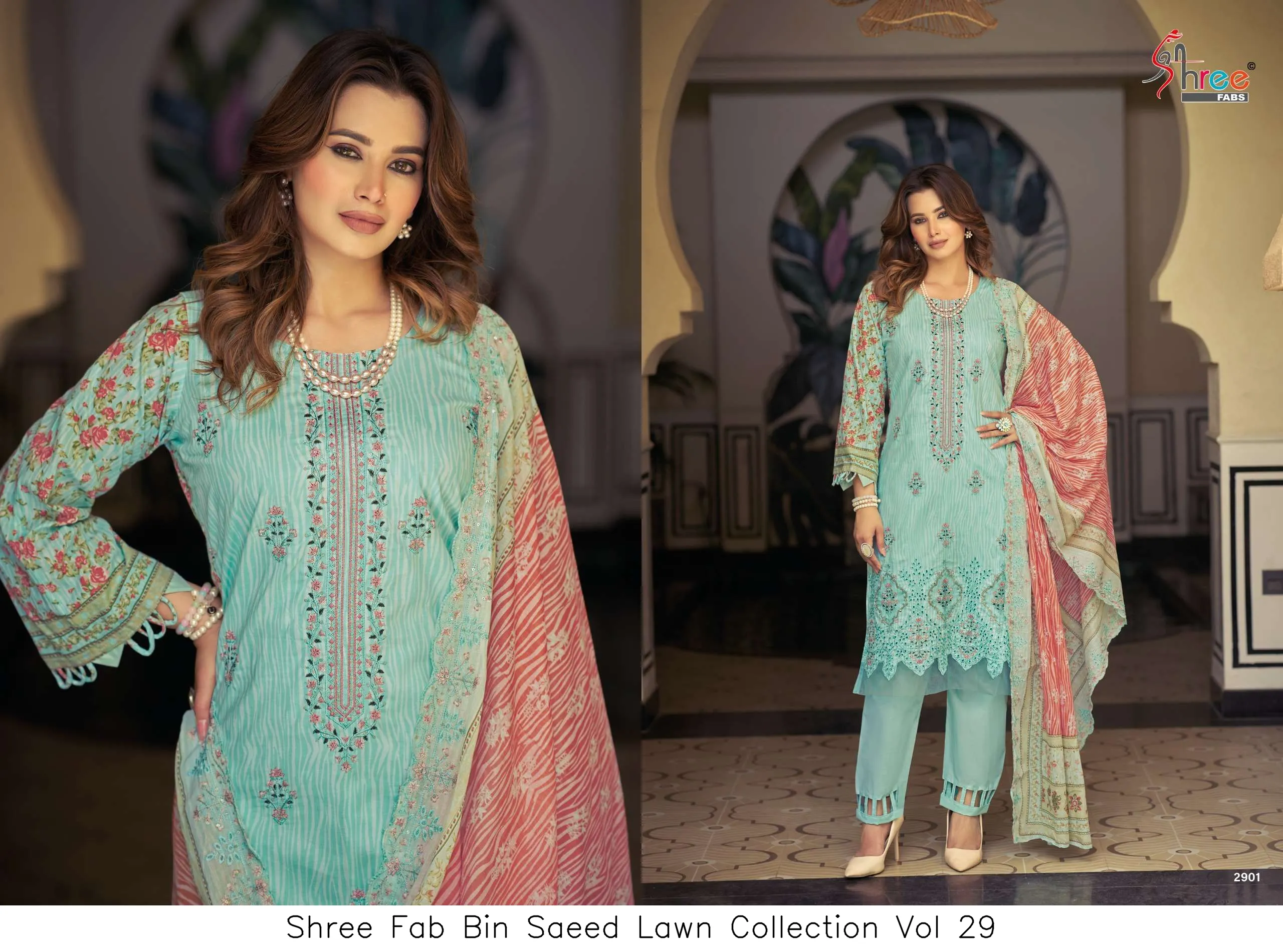 Shree Fab Bin Saeed Lawn Collection Vol 29 - Image 7