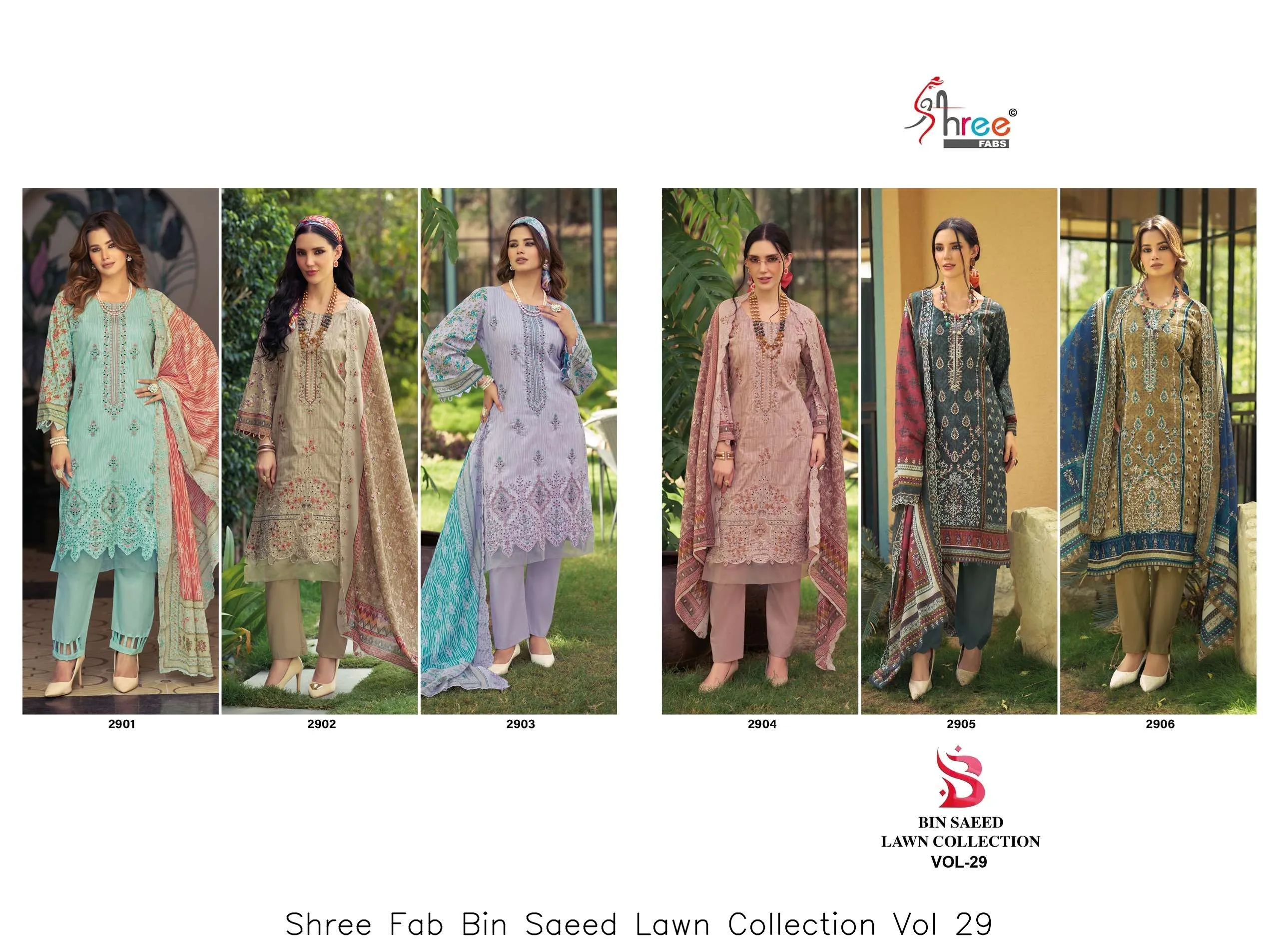 Shree Fab Bin Saeed Lawn Collection Vol 29 - Image 8