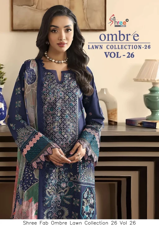 Shree Fab Ombre Lawn Collection 26 Vol 26