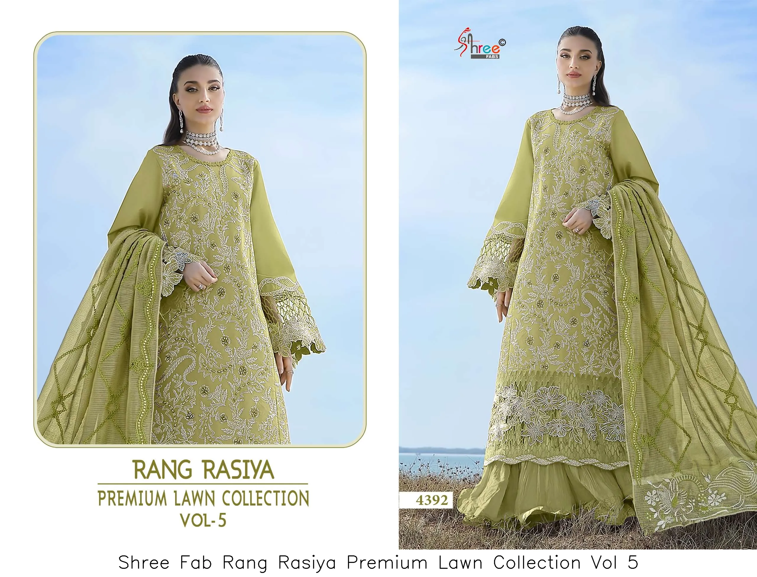 Shree Fab Rang Rasiya Premium Lawn Collection Vol 5 - Image 7