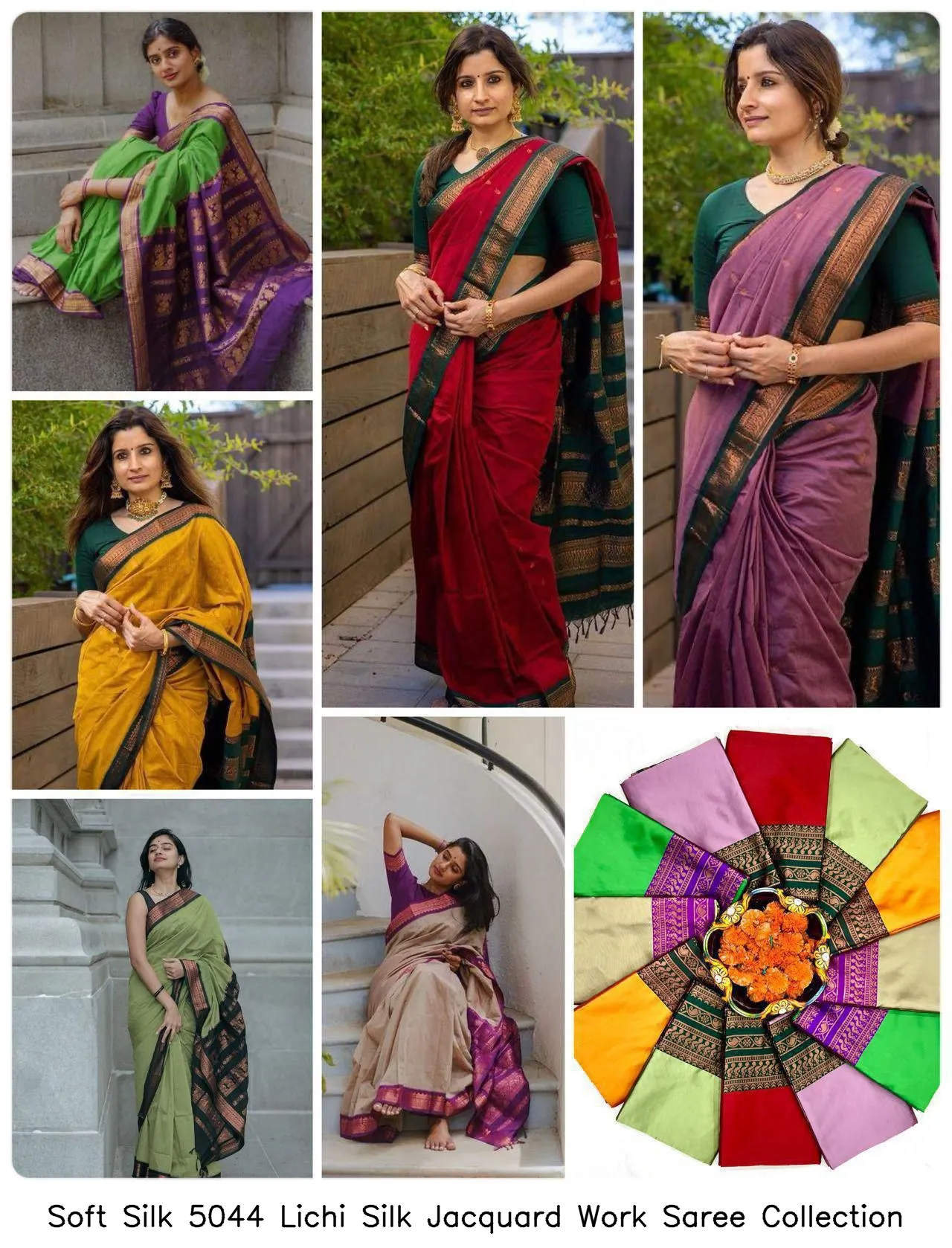 Soft Silk 5044 Lichi Silk Jacquard Work Saree Collection - Image 10