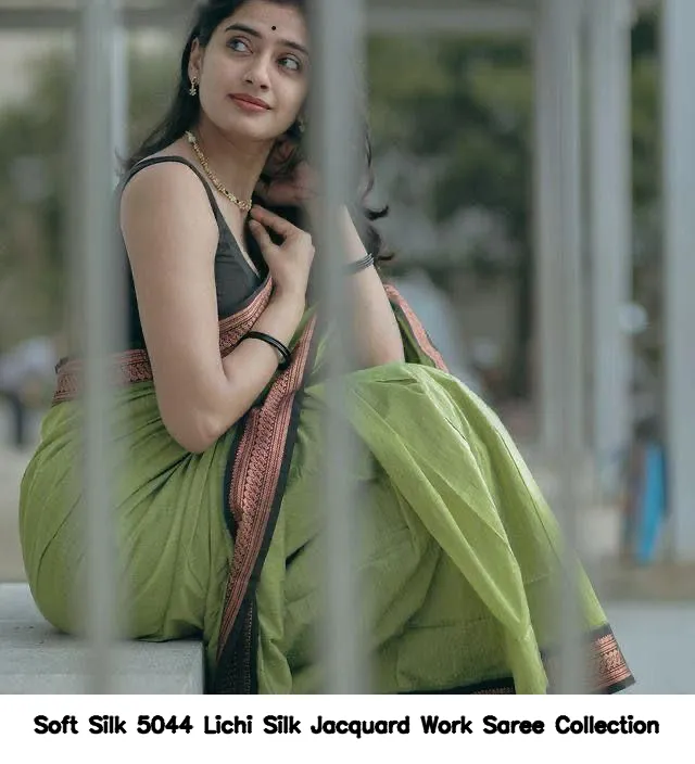 Soft Silk 5044 Lichi Silk Jacquard Work Saree Collection - Image 12