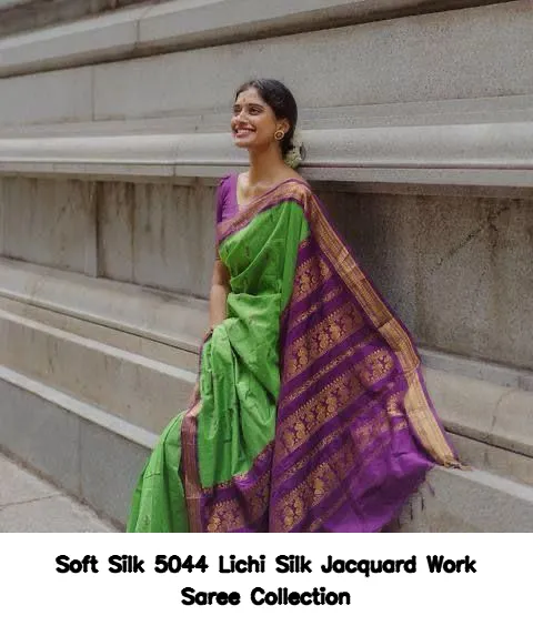 Soft Silk 5044 Lichi Silk Jacquard Work Saree Collection - Image 13