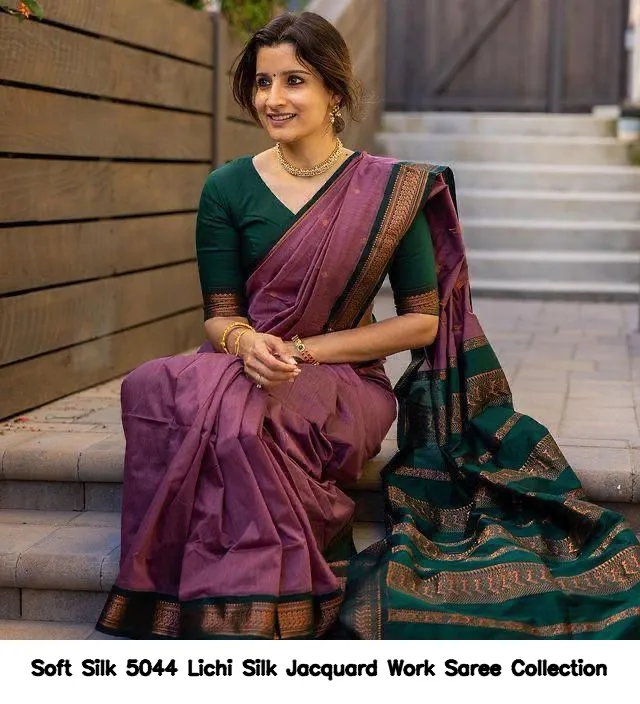 Soft Silk 5044 Lichi Silk Jacquard Work Saree Collection - Image 15
