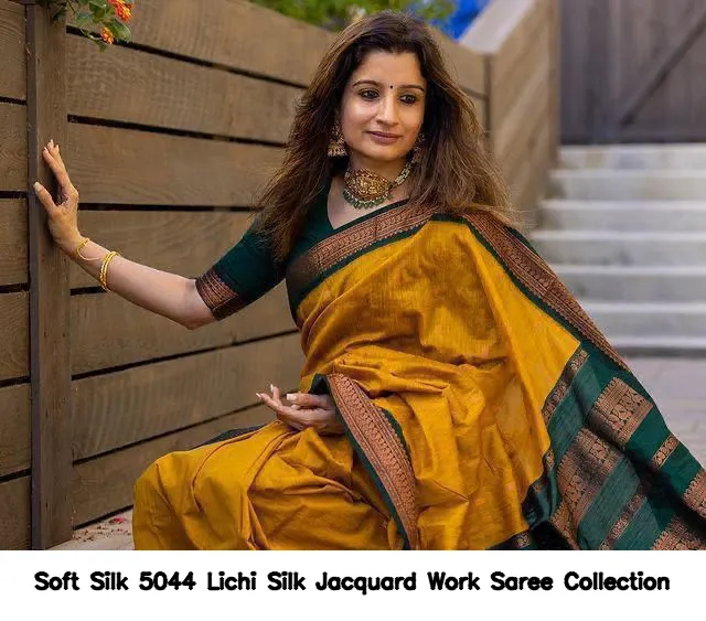 Soft Silk 5044 Lichi Silk Jacquard Work Saree Collection - Image 8