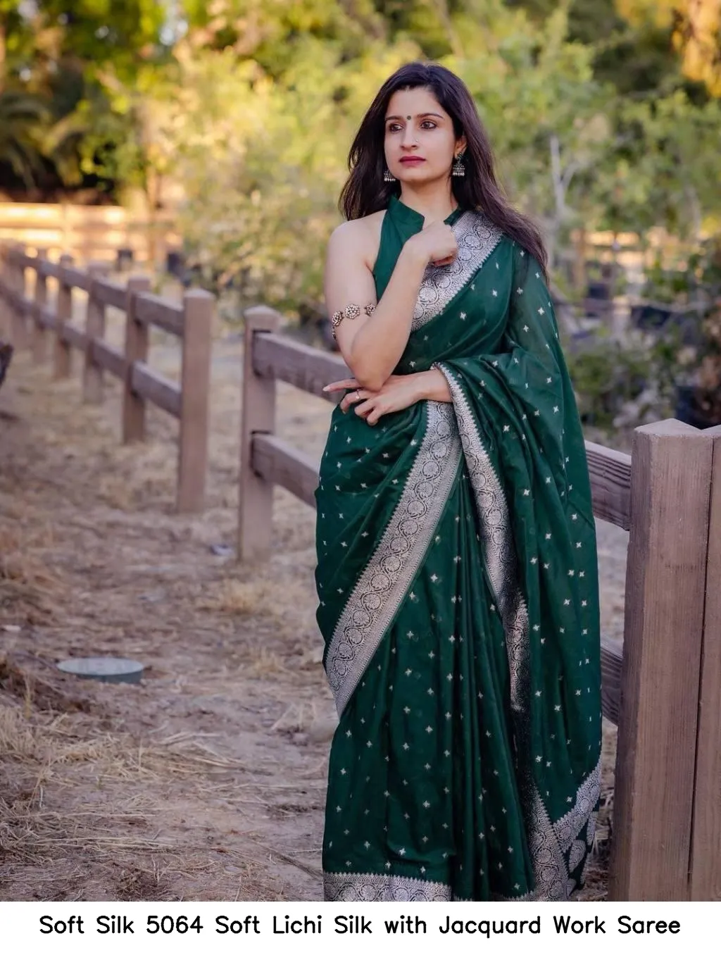 Soft Silk 5064 Soft Lichi Silk with Jacquard Work Saree - Image 5