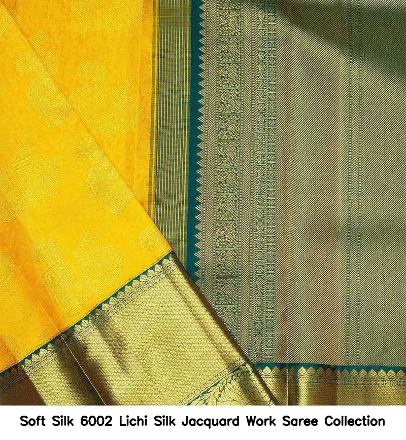 Soft Silk 6002 Lichi Silk Jacquard Work Saree Collection - Image 8