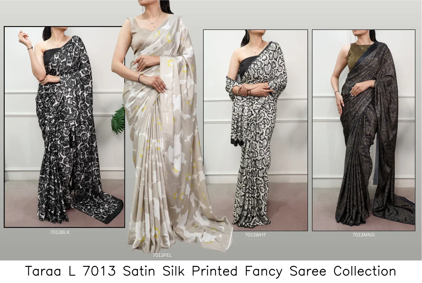 Taraa L 7013 Satin Silk Printed Fancy Saree Collection - Image 2
