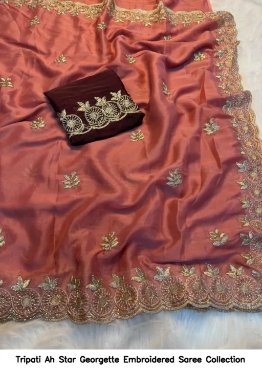 Tripati Ah Star Georgette Embroidered Saree Collection