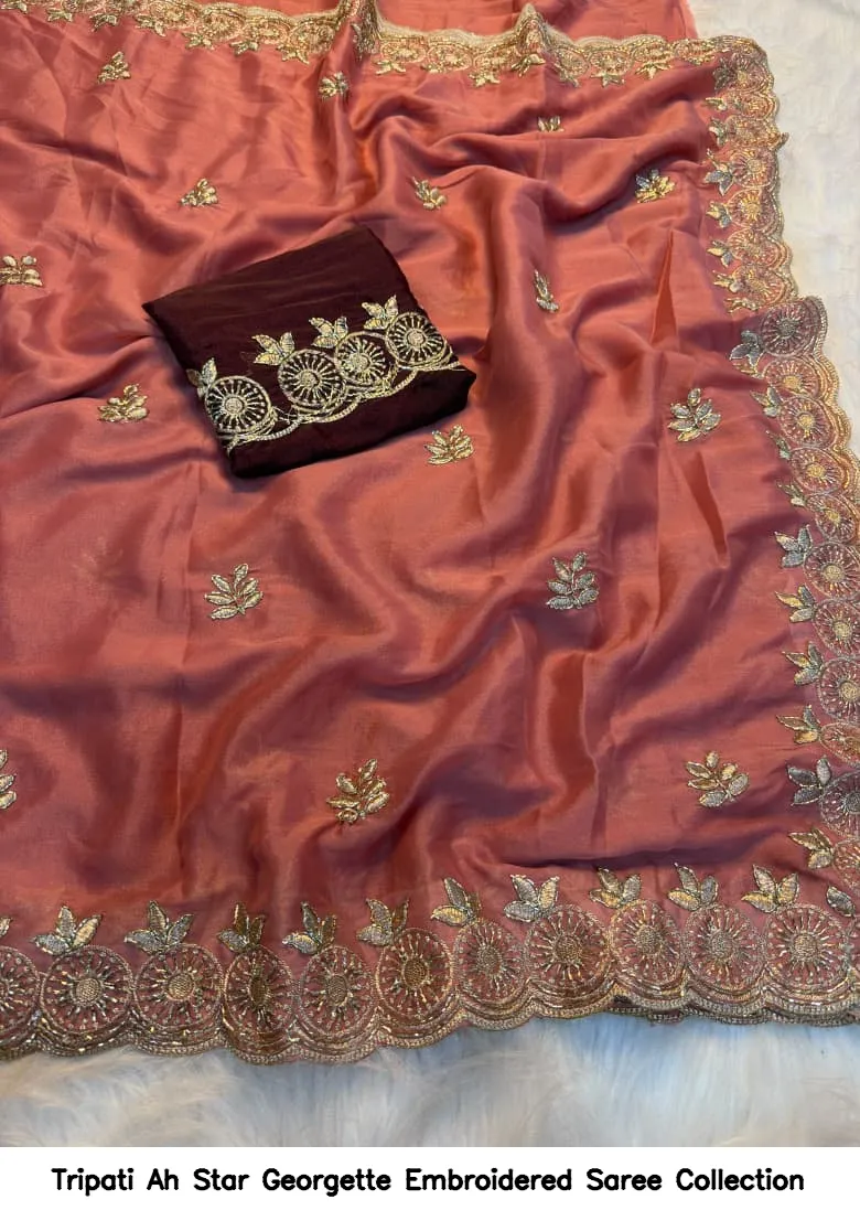 Tripati Ah Star Georgette Embroidered Saree Collection