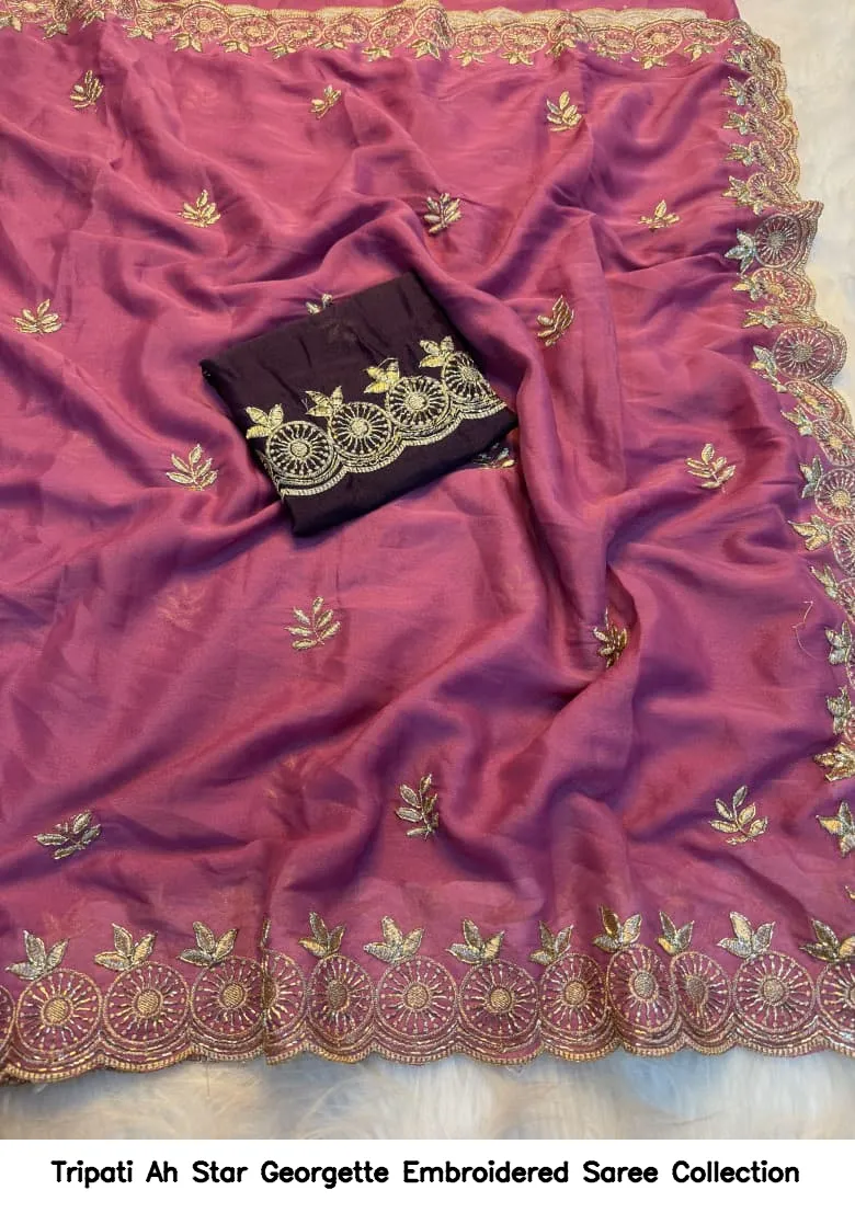 Tripati Ah Star Georgette Embroidered Saree Collection - Image 2