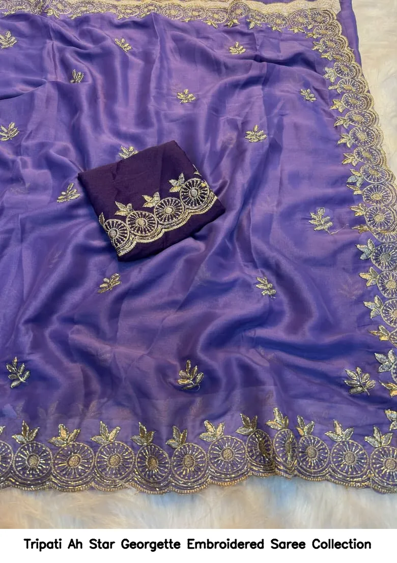 Tripati Ah Star Georgette Embroidered Saree Collection - Image 4