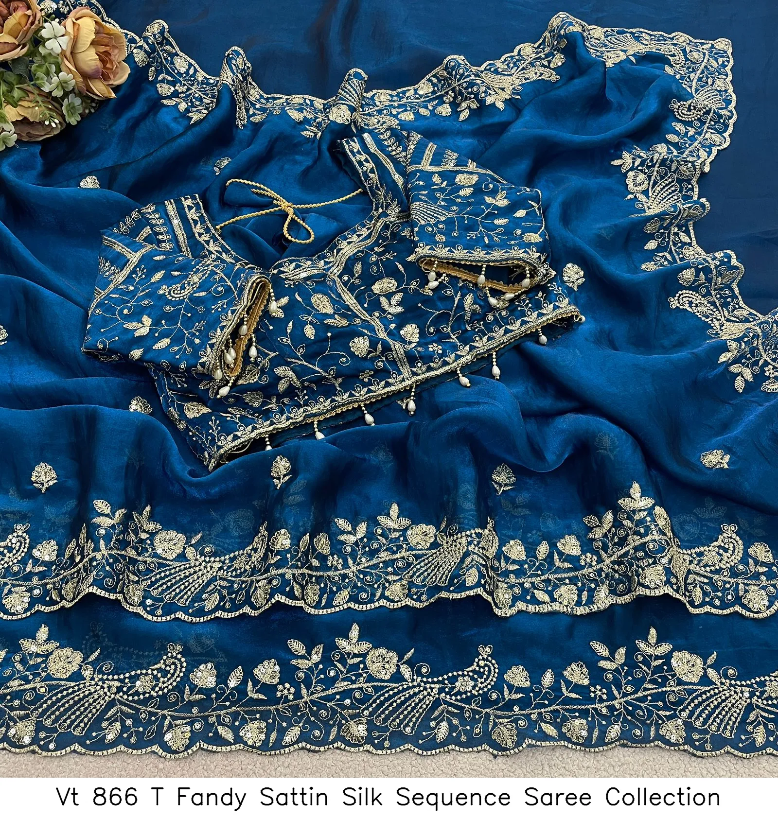 Vt 866 T Fandy Sattin Silk Sequence Saree Collection - Image 10