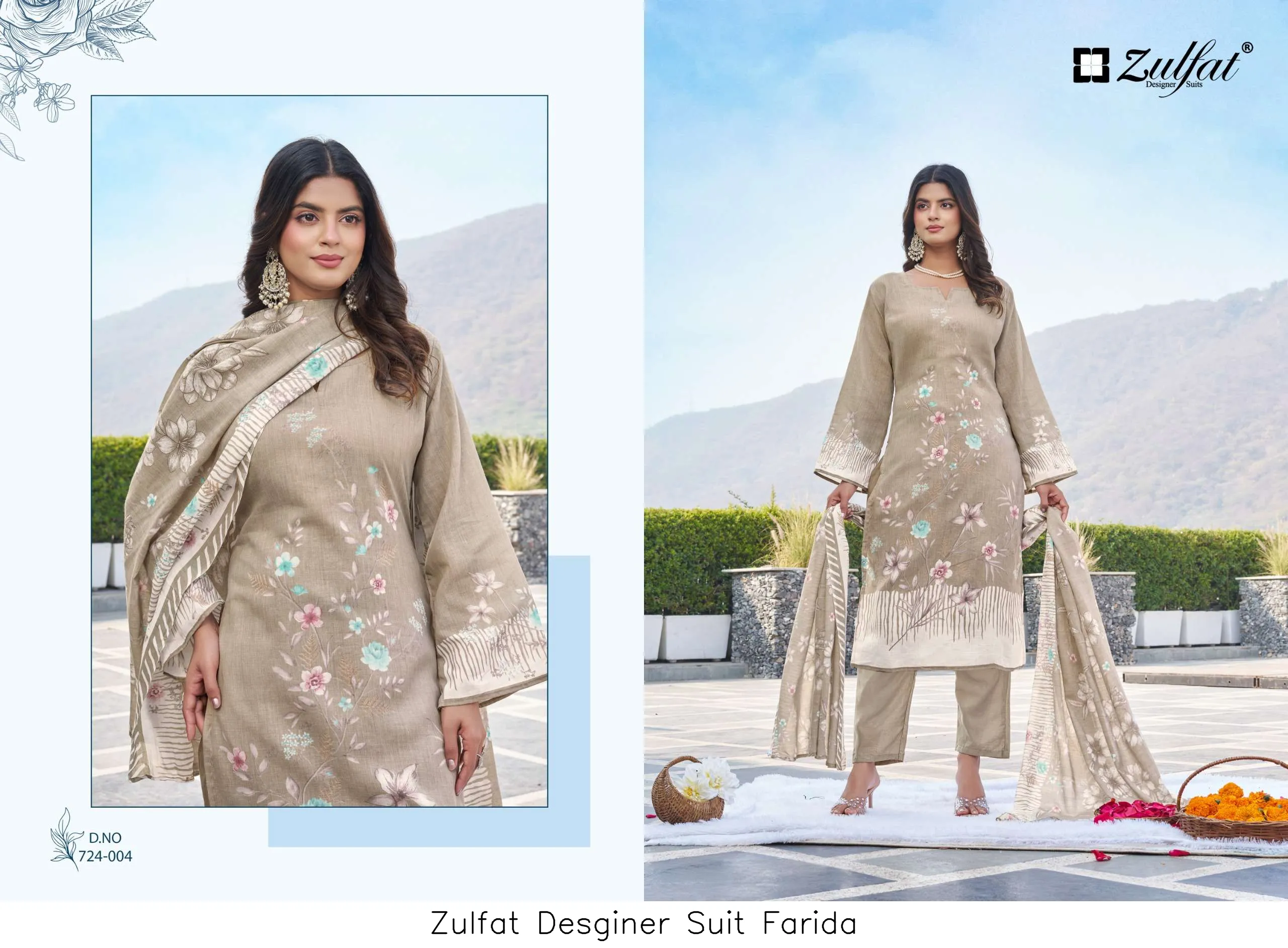 Zulfat Desginer Suit Farida - Image 3