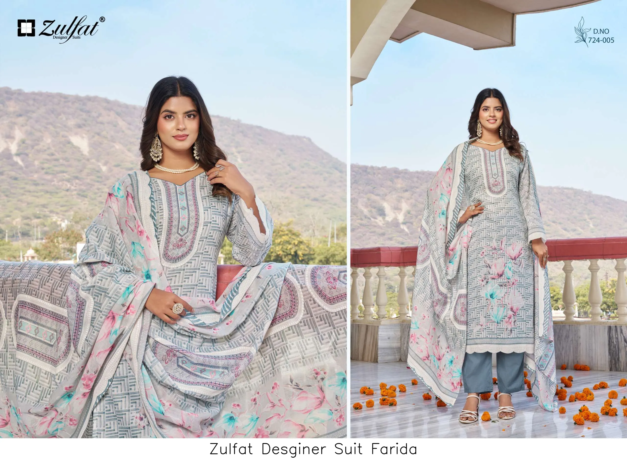 Zulfat Desginer Suit Farida - Image 5