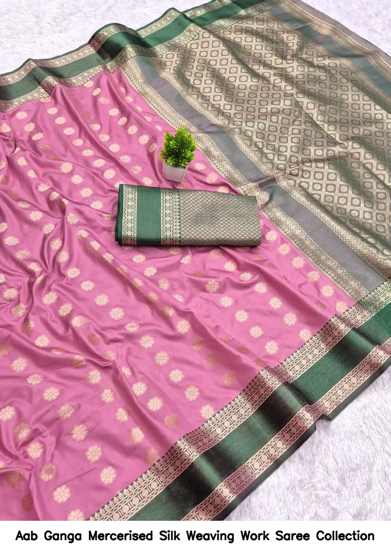 Aab Ganga Mercerised Silk Weaving Work Saree Collection - Image 7
