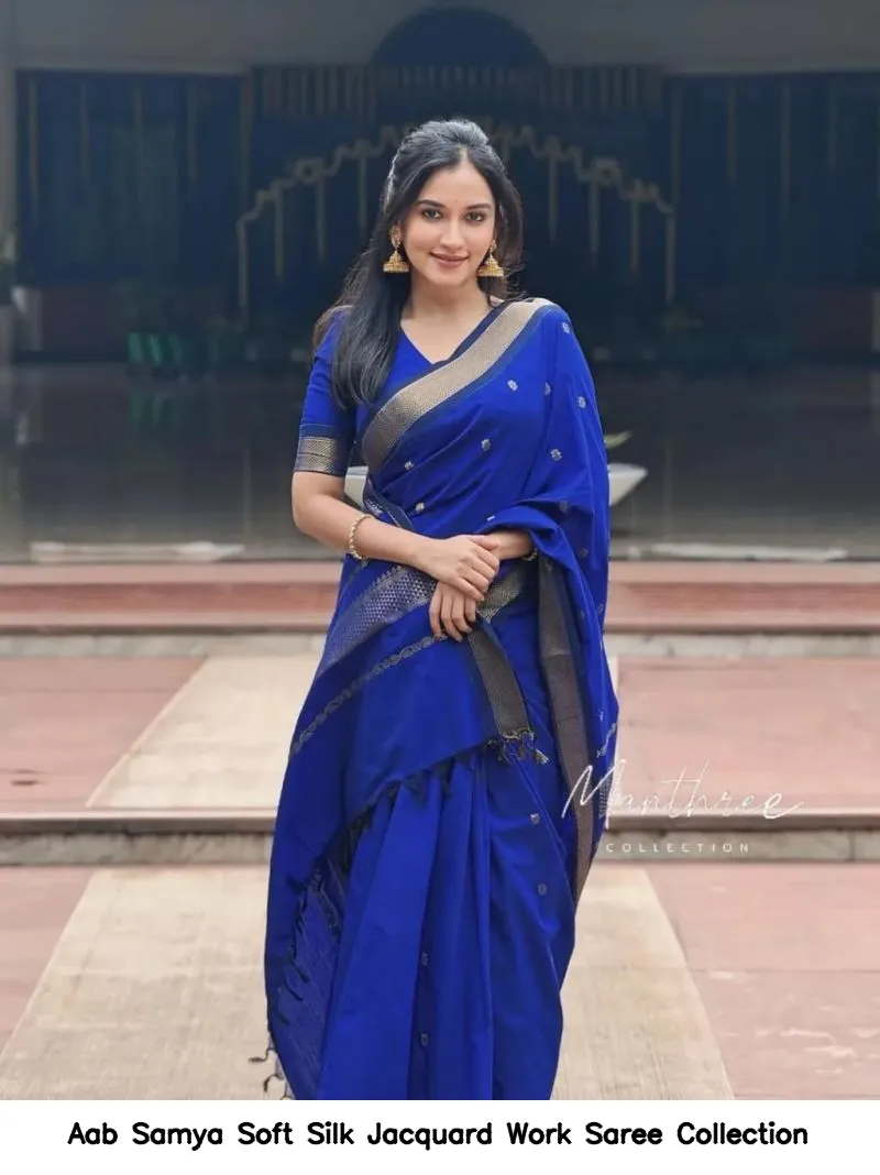Aab Samya Soft Silk Jacquard Work Saree Collection - Image 3