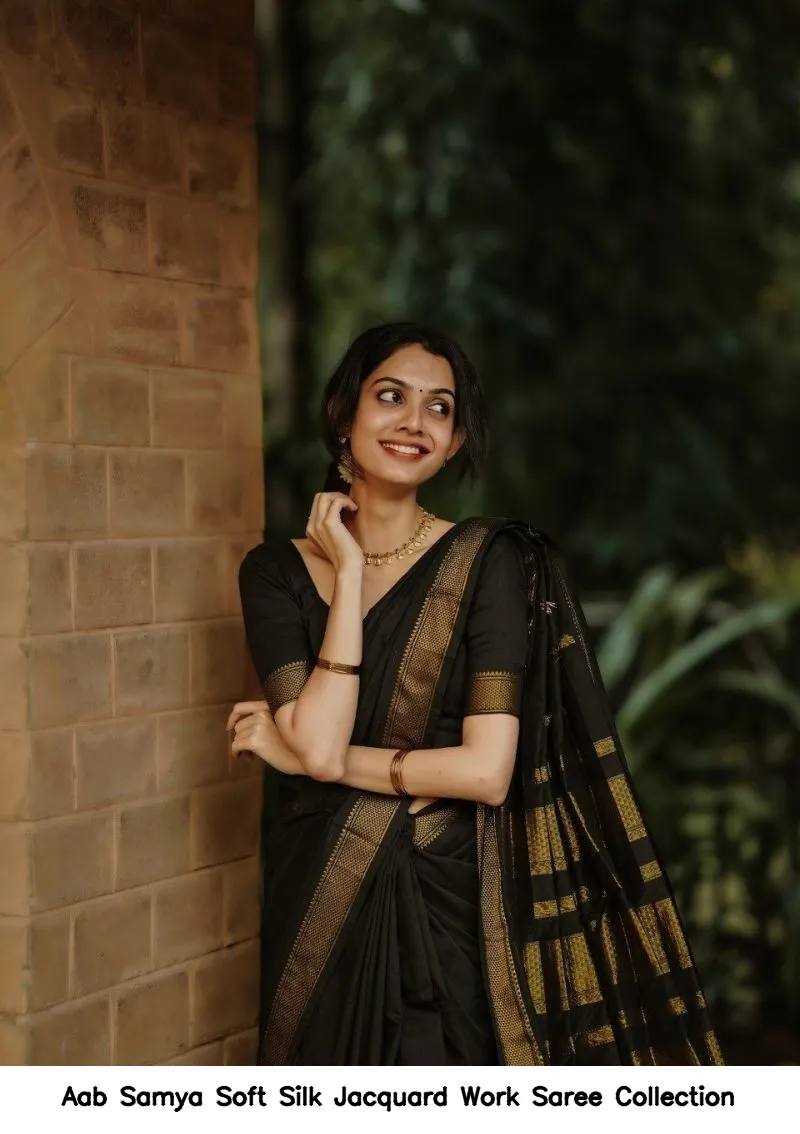 Aab Samya Soft Silk Jacquard Work Saree Collection - Image 4