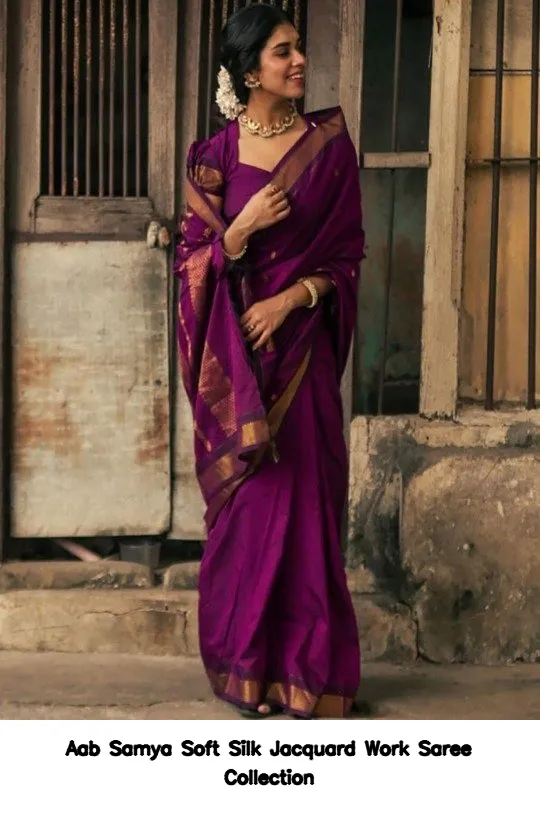 Aab Samya Soft Silk Jacquard Work Saree Collection - Image 5