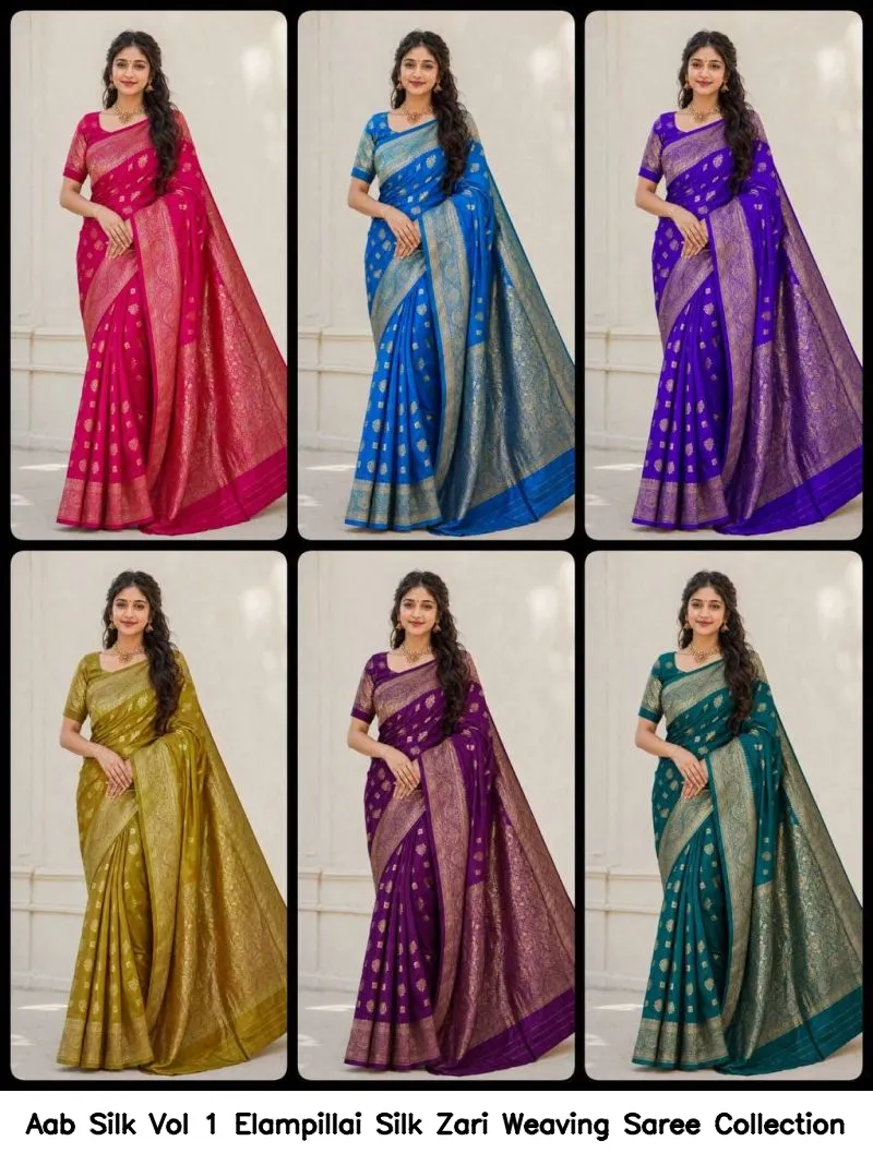 Aab Silk Vol 1 Elampillai Silk Zari Weaving Saree Collection - Image 12