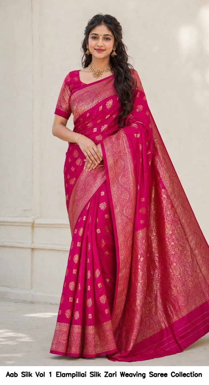 Aab Silk Vol 1 Elampillai Silk Zari Weaving Saree Collection - Image 5