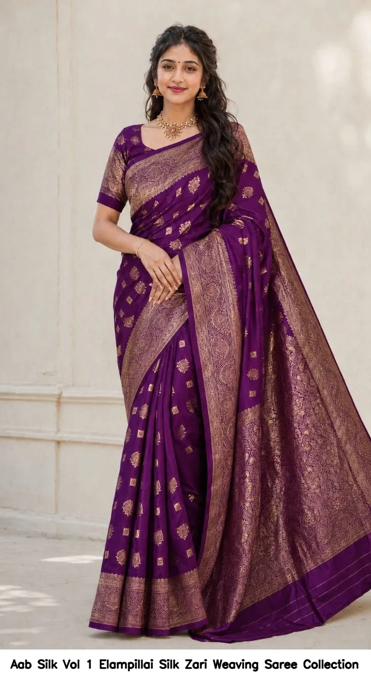Aab Silk Vol 1 Elampillai Silk Zari Weaving Saree Collection - Image 6