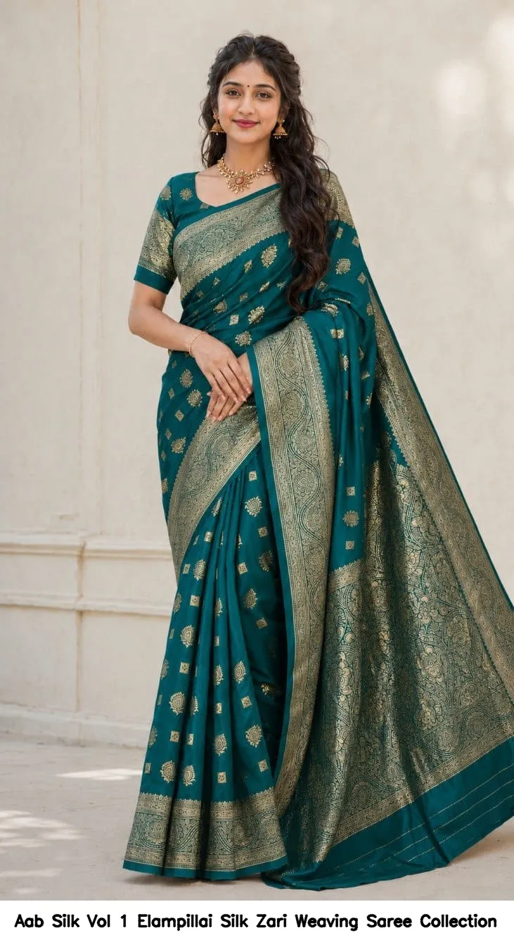 Aab Silk Vol 1 Elampillai Silk Zari Weaving Saree Collection - Image 7