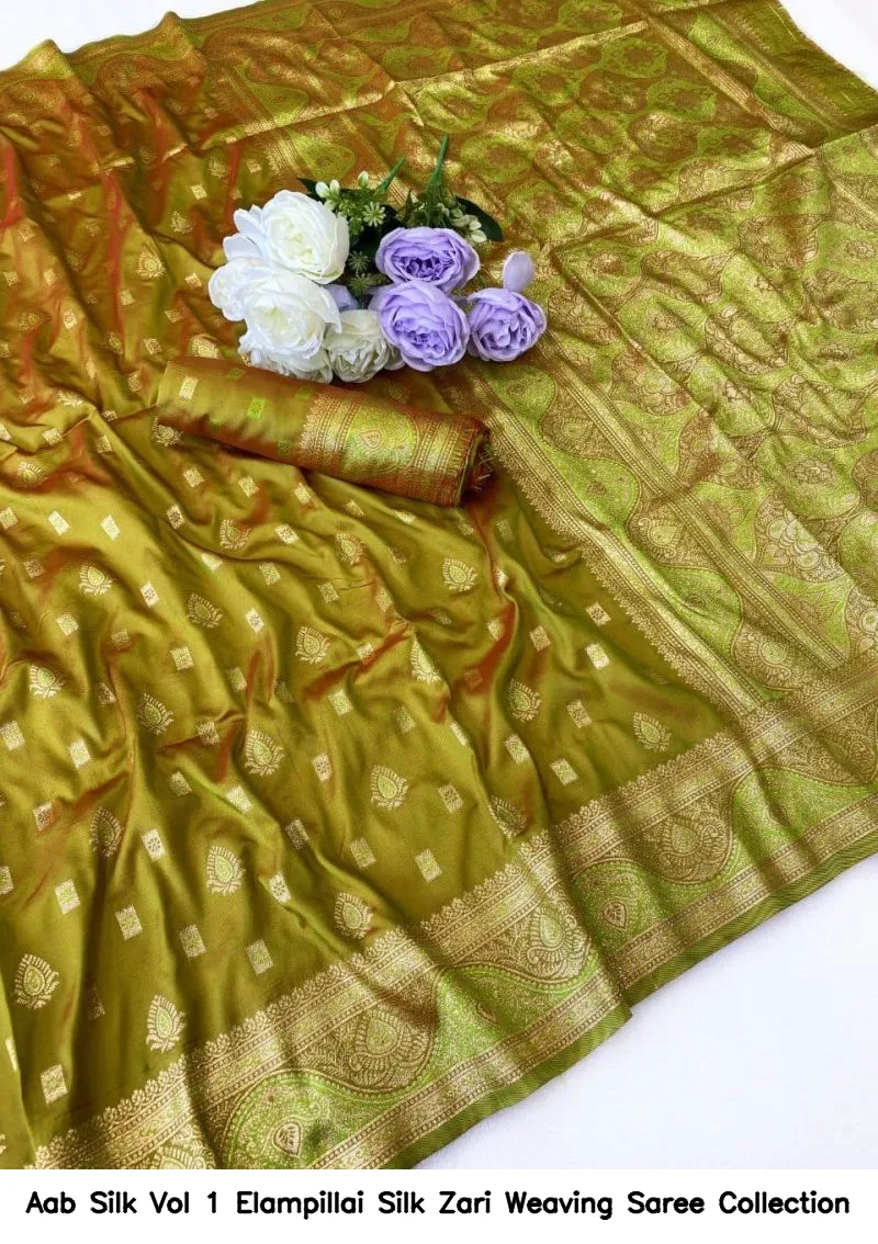 Aab Silk Vol 1 Elampillai Silk Zari Weaving Saree Collection - Image 8