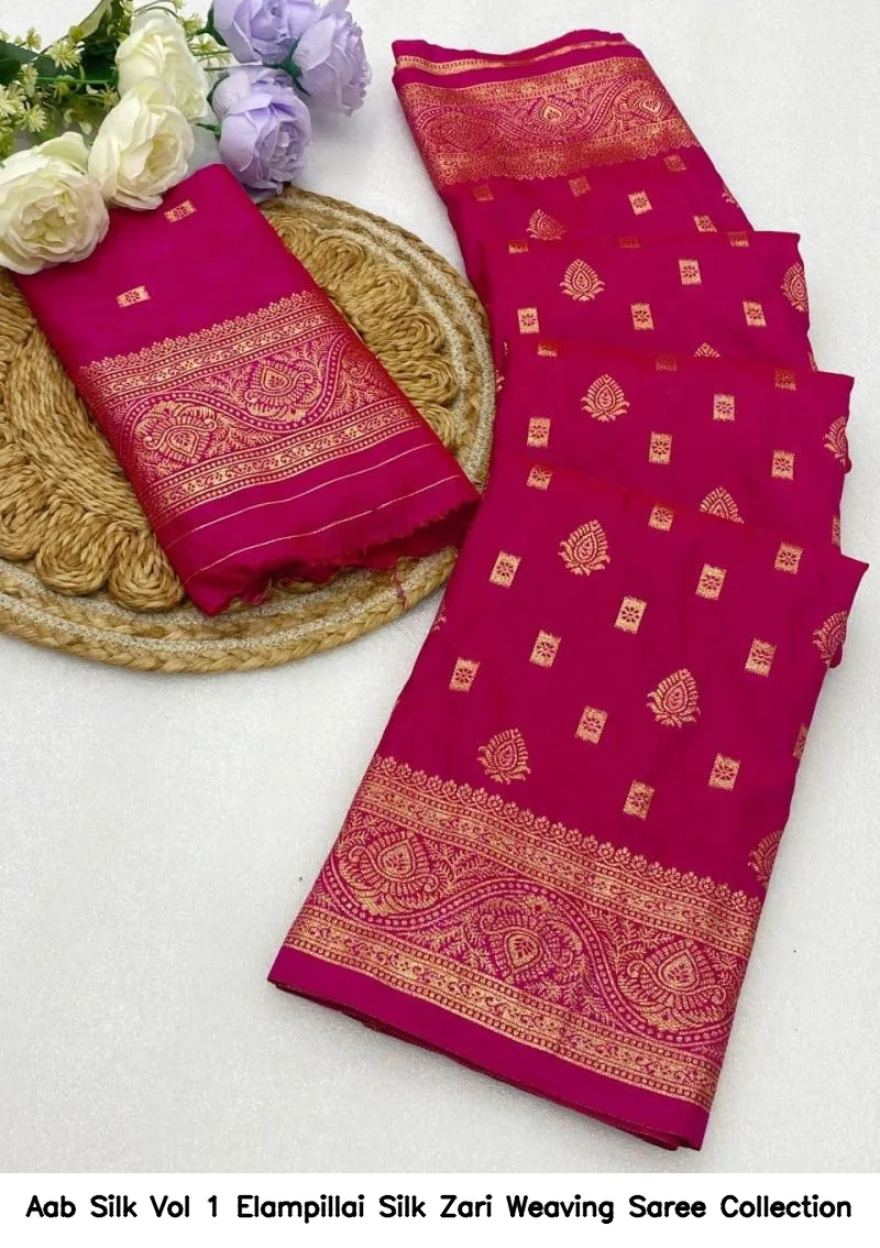 Aab Silk Vol 1 Elampillai Silk Zari Weaving Saree Collection - Image 9