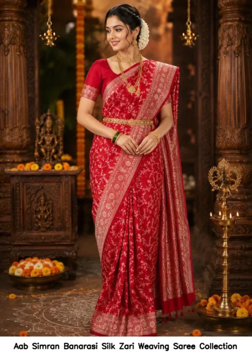 Aab Simran Banarasi Silk Zari Weaving Saree Collection