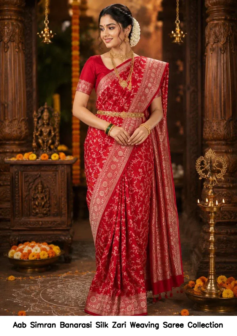Aab Simran Banarasi Silk Zari Weaving Saree Collection