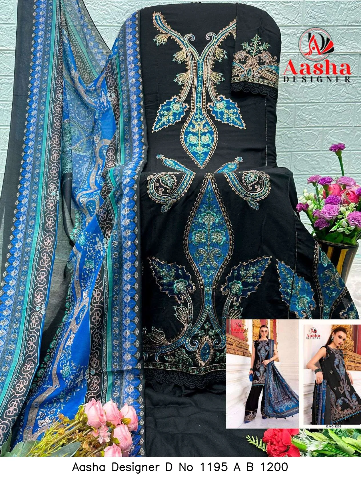 Aasha Designer D No 1195 A B 1200 - Image 3