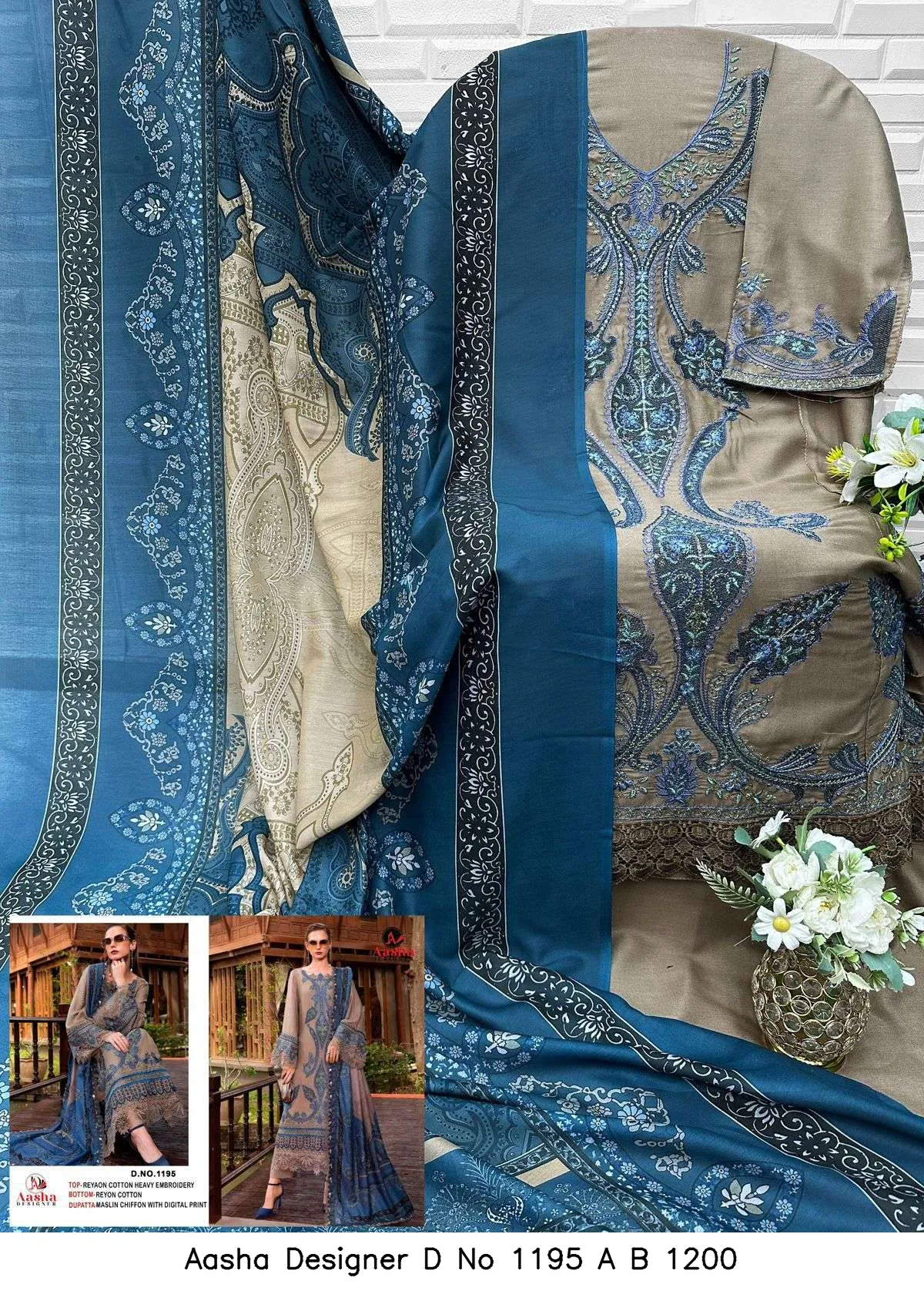 Aasha Designer D No 1195 A B 1200 - Image 4