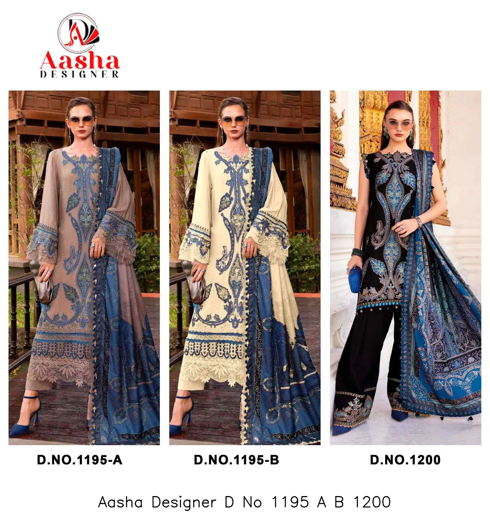 Aasha Designer D No 1195 A B 1200 - Image 6