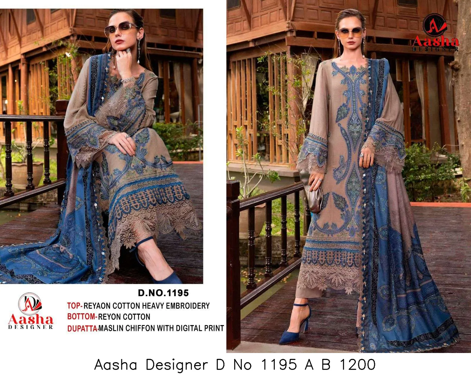 Aasha Designer D No 1195 A B 1200 - Image 8