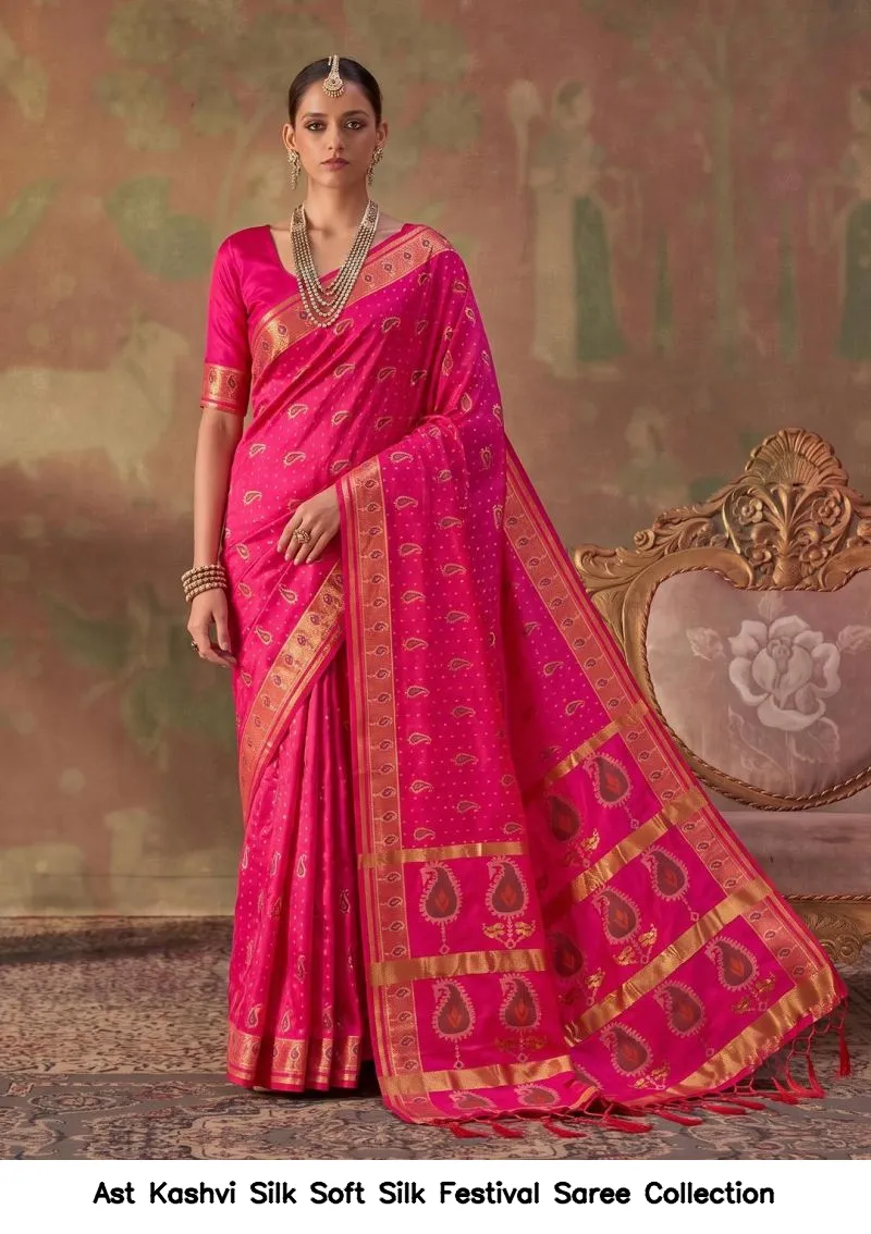 Ast Kashvi Silk Soft Silk Festival Saree Collection - Image 6