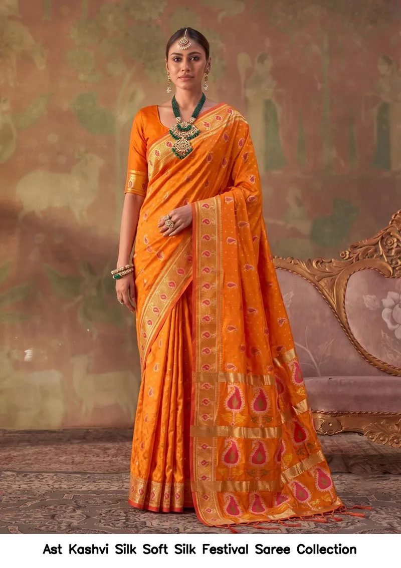 Ast Kashvi Silk Soft Silk Festival Saree Collection - Image 7