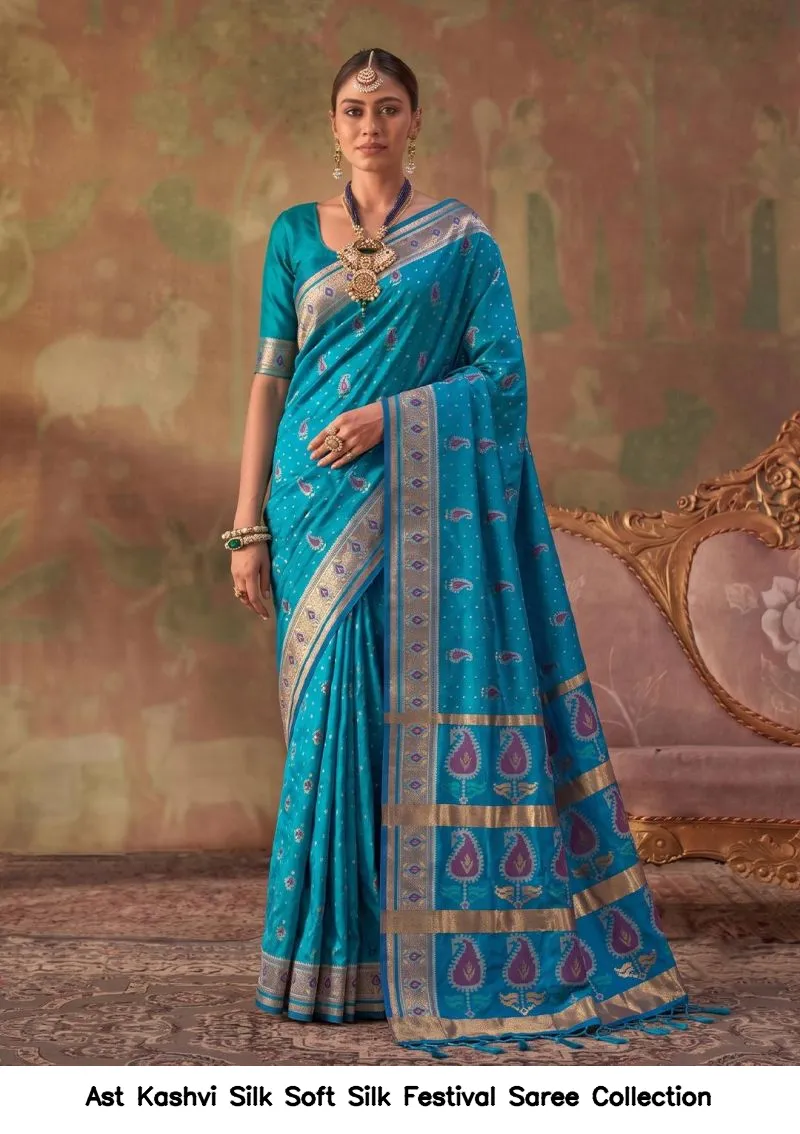 Ast Kashvi Silk Soft Silk Festival Saree Collection - Image 9