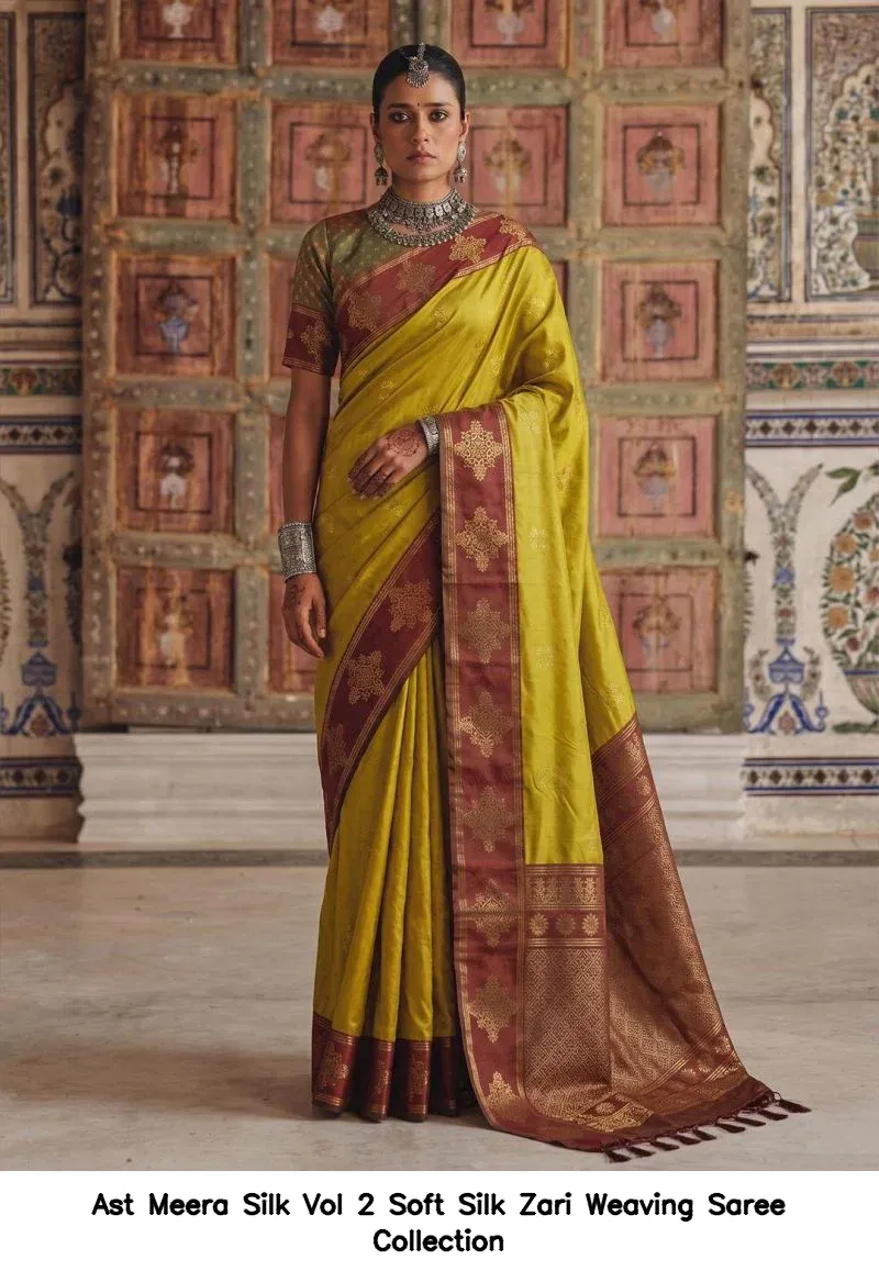Ast Meera Silk Vol 2 Soft Silk Zari Weaving Saree Collection - Image 2