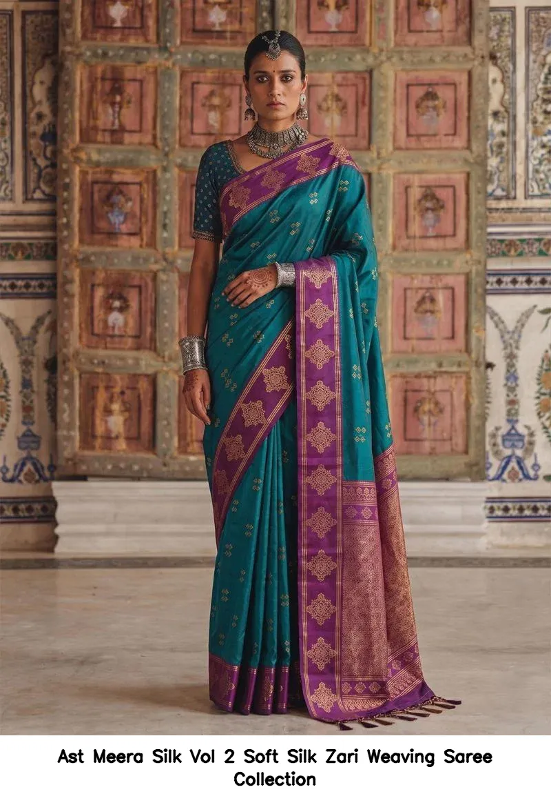 Ast Meera Silk Vol 2 Soft Silk Zari Weaving Saree Collection - Image 3