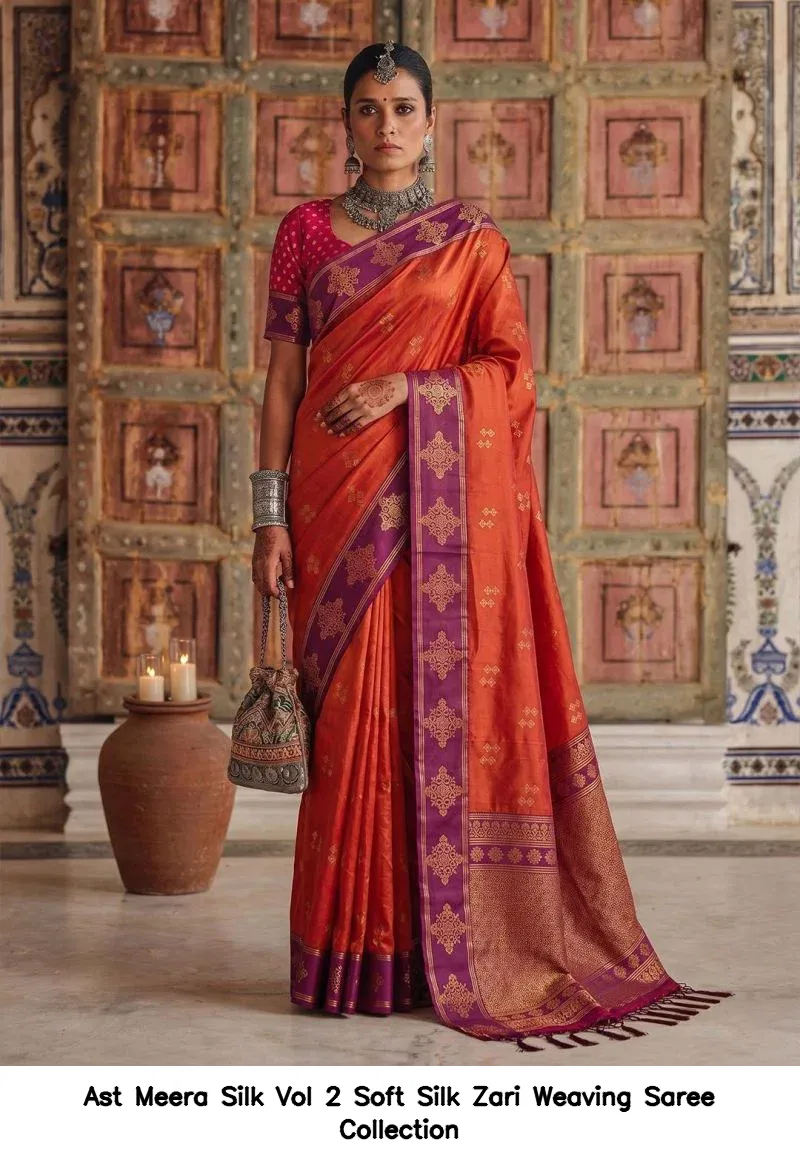 Ast Meera Silk Vol 2 Soft Silk Zari Weaving Saree Collection - Image 5